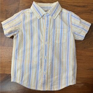 Janie and Jack Blue and Yellow Striped Button Down Shirt